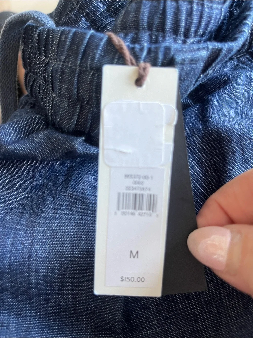 NWT-Banana Republic Men’s Loose Chambray Pleated Pull On Pant, Medium